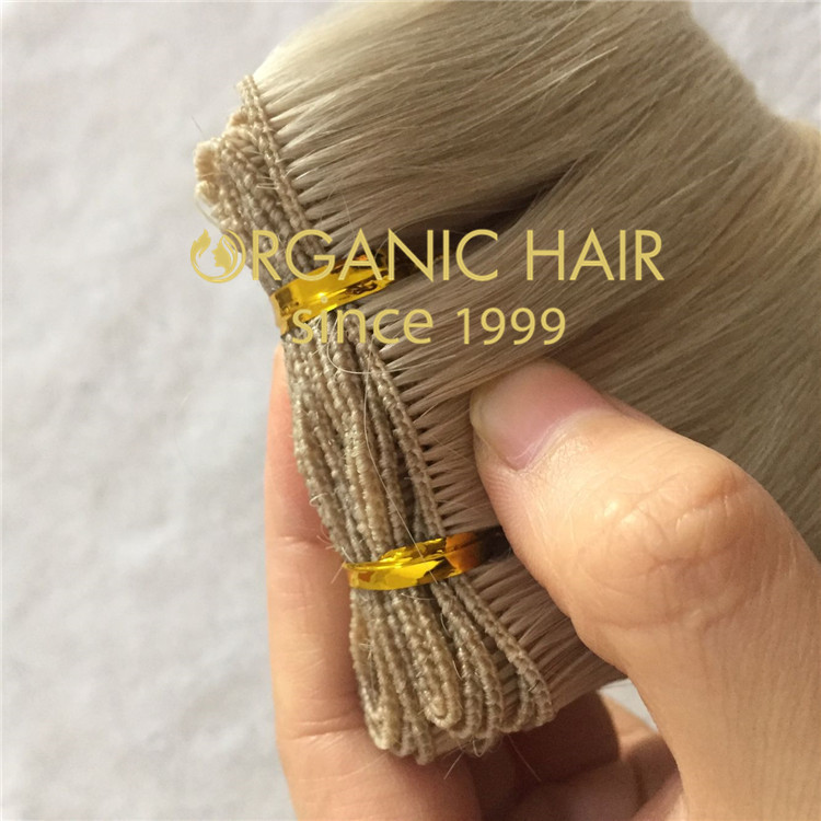 Blonde hand tied hair extensions H158